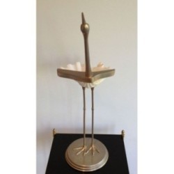 Oiseau Stylisé Métal & Coquillage Vers 1960 | Maison BARROIS