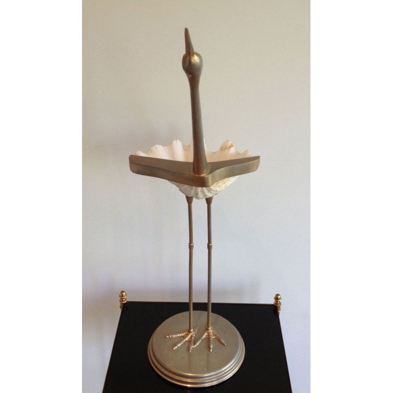Oiseau Stylisé Métal & Coquillage Vers 1960 | Maison BARROIS