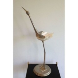 Stylized Metal & Shell Bird 1960 | Maison BARROIS