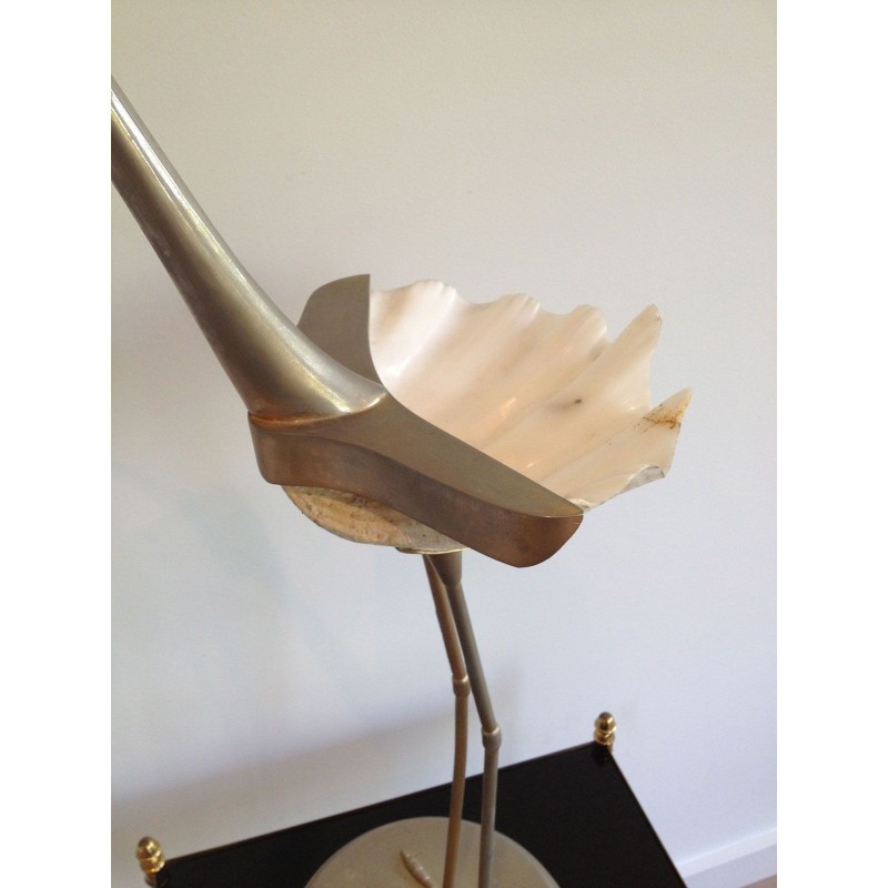 Stylized Metal & Shell Bird 1960 | Maison BARROIS