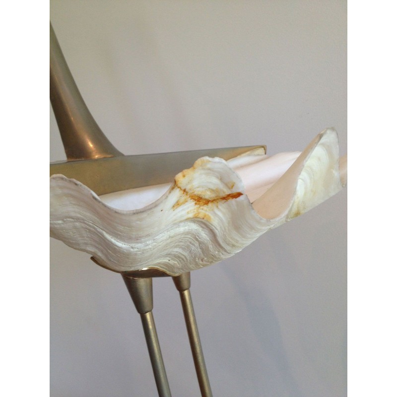 Oiseau Stylisé Métal & Coquillage Vers 1960 | Maison BARROIS