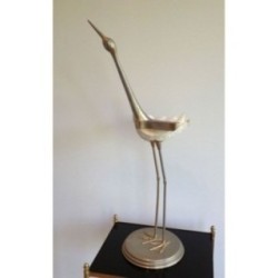 Oiseau Stylisé Métal & Coquillage Vers 1960 | Maison BARROIS