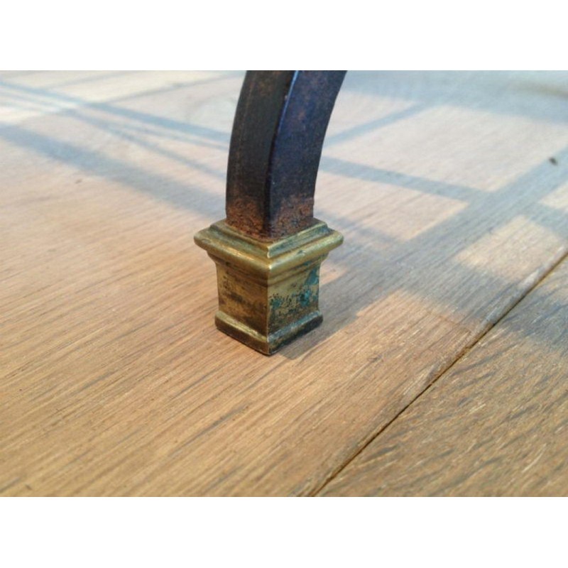 Magazine Holder Black Metal & Brass Adnet 1950 | Maison BARROIS