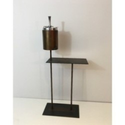 Cendrier Moderniste Métal Noir & Laiton 1950 | Maison BARROIS