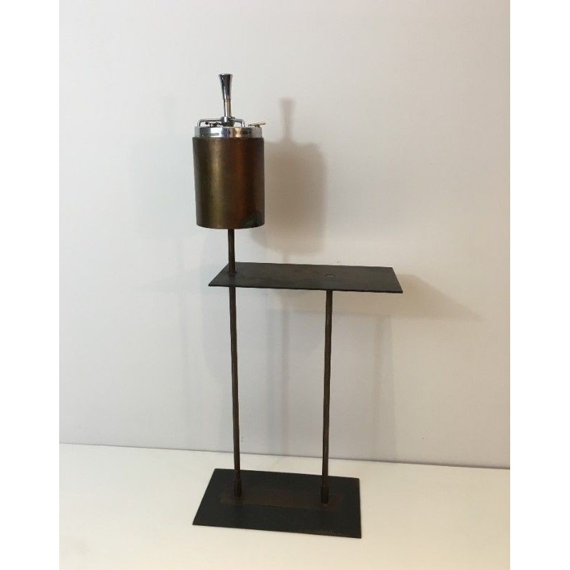 Cendrier Moderniste Métal Noir & Laiton 1950 | Maison BARROIS