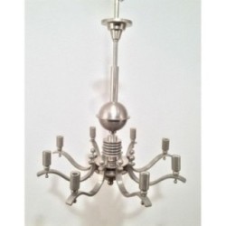 Art Déco Silvered Bronze Chandelier 1930 | Maison BARROIS