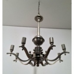 Art Déco Silvered Bronze Chandelier 1930 | Maison BARROIS