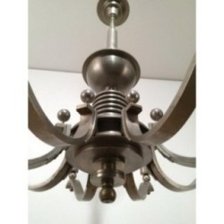 Art Déco Silvered Bronze Chandelier 1930 | Maison BARROIS
