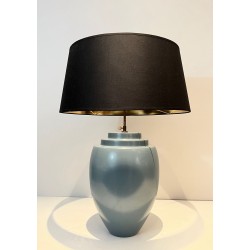 Lampe Céramique Bleue par Kosta, Travail Suédois, vers 1970