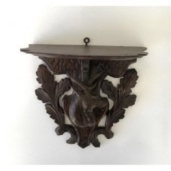 Petite Console Bois Sculpté Tête de Cerf Forêt Noire 1900 | Maison BARROIS