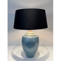 Lampe Céramique Bleue par Kosta, Travail Suédois, vers 1970