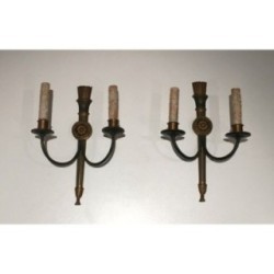 Empire-Style Bronze Wall Sconces 1940 | Maison BARROIS