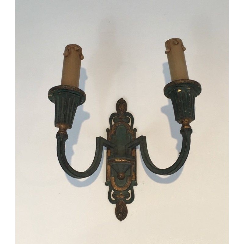 Appliques Bronze Patine Verte & Dorée 1940 | Maison BARROIS