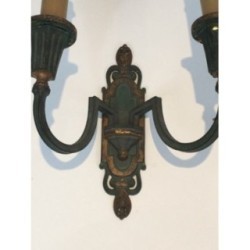 Appliques Bronze Patine Verte & Dorée 1940 | Maison BARROIS