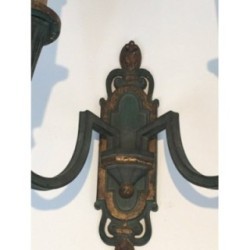 Bronze Wall Sconces Green & Gilt Patina 1940 | Maison BARROIS