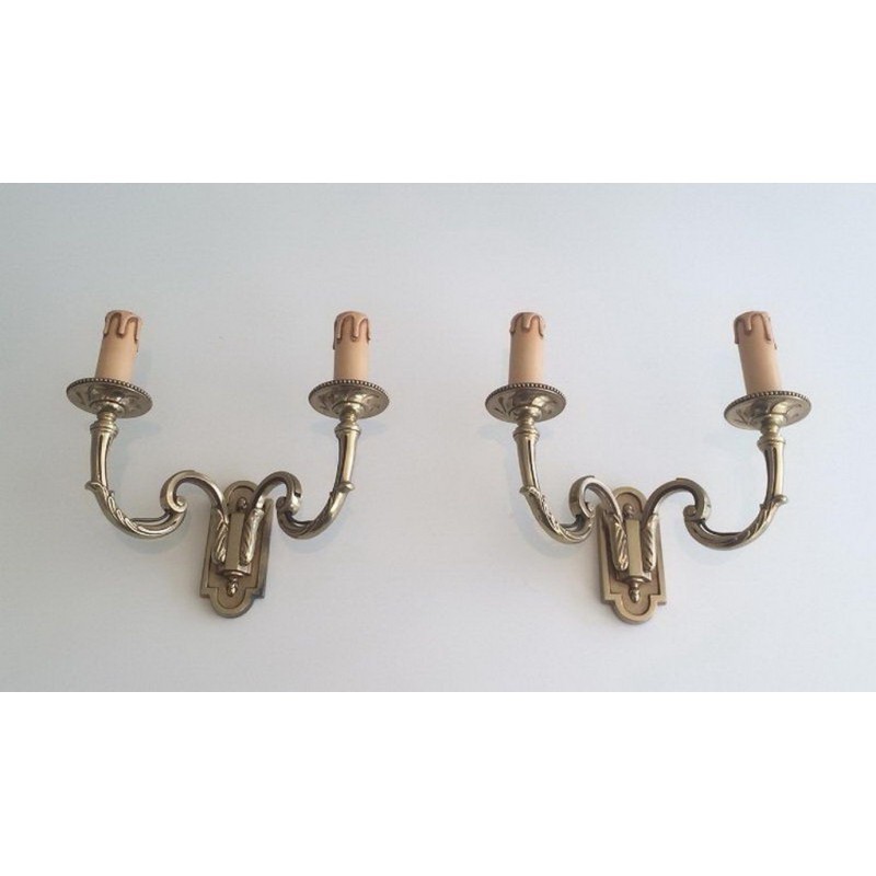 Neoclassical Bronze Wall Sconces 1970 | Maison BARROIS