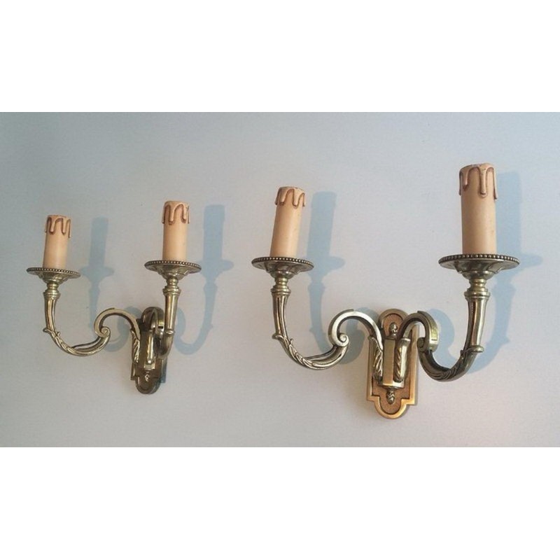 Neoclassical Bronze Wall Sconces 1970 | Maison BARROIS