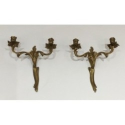 Paire d'Appliques Bronze Louis XV | Vers 1950 - Maison BARROIS