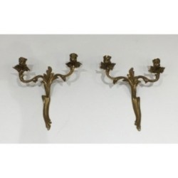 Paire d'Appliques Bronze Louis XV | Vers 1950 - Maison BARROIS
