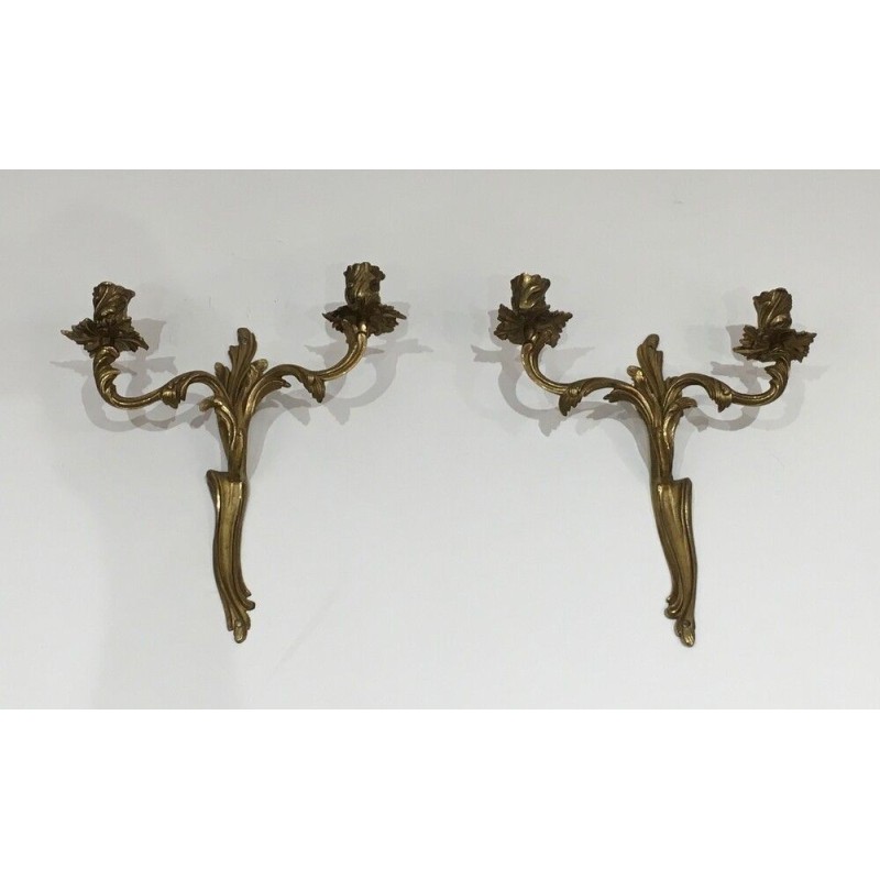 Paire d'Appliques Bronze Louis XV | Vers 1950 - Maison BARROIS