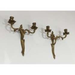 Pair of Bronze Wall Sconces Louis XV | Circa 1950 - Maison BARROIS