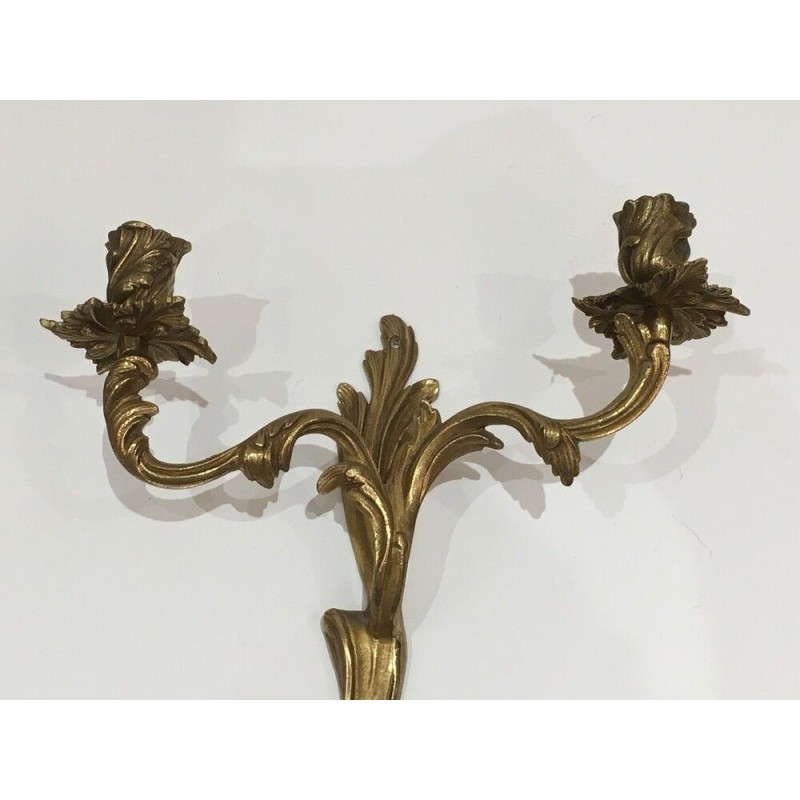 Pair of Bronze Wall Sconces Louis XV | Circa 1950 - Maison BARROIS