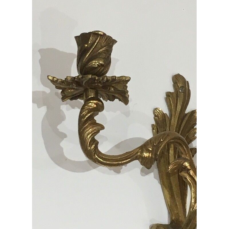 Paire d'Appliques Bronze Louis XV | Vers 1950 - Maison BARROIS