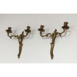 Pair of Bronze Wall Sconces Louis XV | Circa 1950 - Maison BARROIS