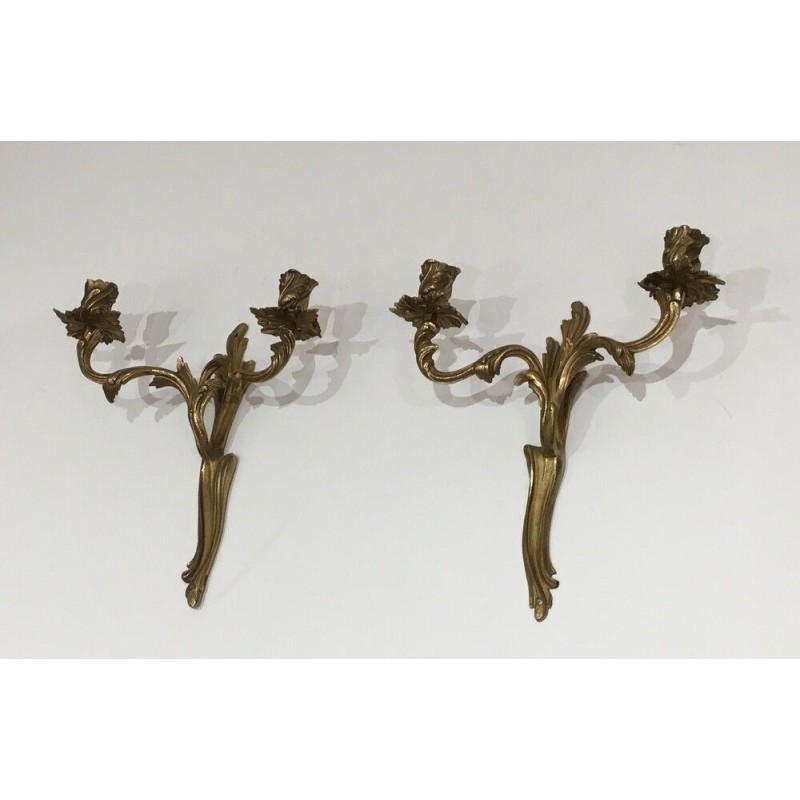 Pair of Bronze Wall Sconces Louis XV | Circa 1950 - Maison BARROIS