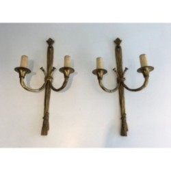 Appliques Bronze Louis XVI Nœuds & Rubans 1950 | Maison BARROIS