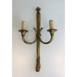 Bronze Louis XVI Wall Sconces Bows & Ribbons 1950 | Maison BARROIS