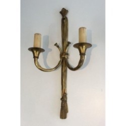 Bronze Louis XVI Wall Sconces Bows & Ribbons 1950 | Maison BARROIS