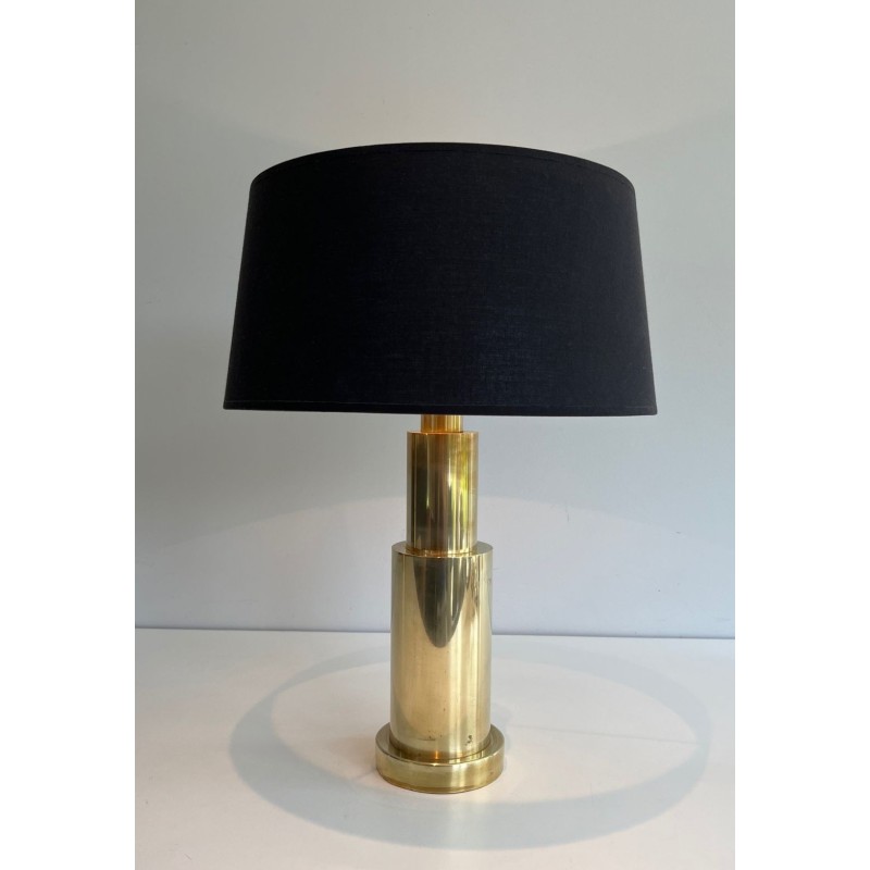 Paire de Lampes Modernistes en Laiton, Travail Français, vers 1970