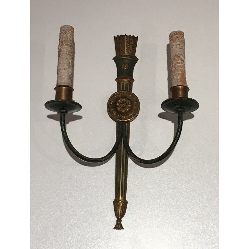 Empire-Style Bronze Wall Sconces 1940 | Maison BARROIS