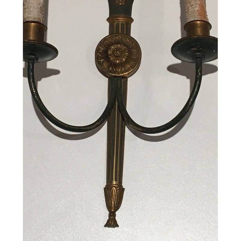 Empire-Style Bronze Wall Sconces 1940 | Maison BARROIS