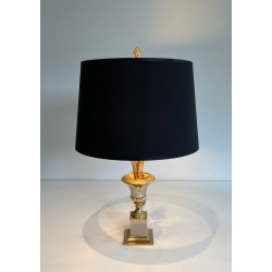 Paire de Lampes Palmier Chrome et Laiton, Goût Maison Charles, vers 1970