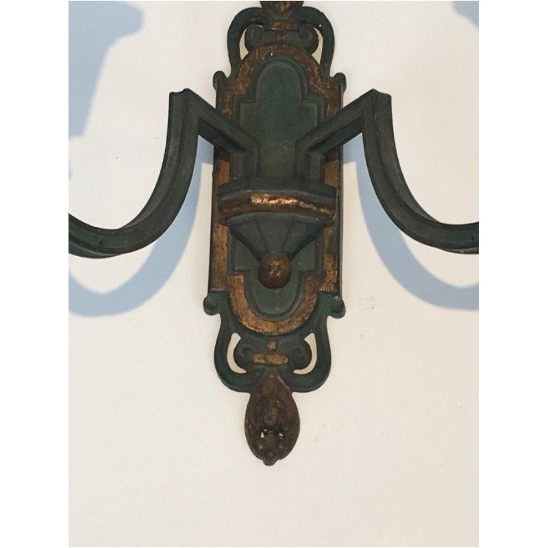 Appliques Bronze Patine Verte & Dorée 1940 | Maison BARROIS