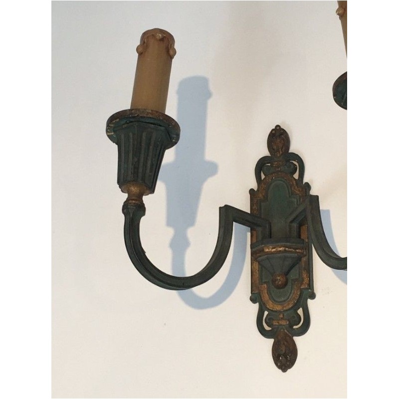 Appliques Bronze Patine Verte & Dorée 1940 | Maison BARROIS