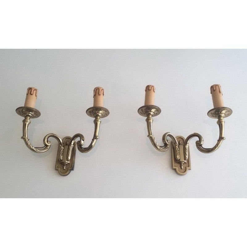 Paire d'Appliques Néoclassiques Bronze 1970 | Maison BARROIS