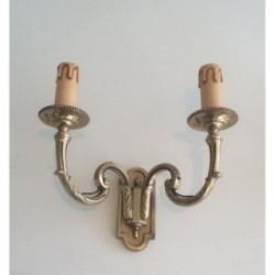 Pair of Neoclassical Bronze Wall Sconces 1970 | Maison BARROIS