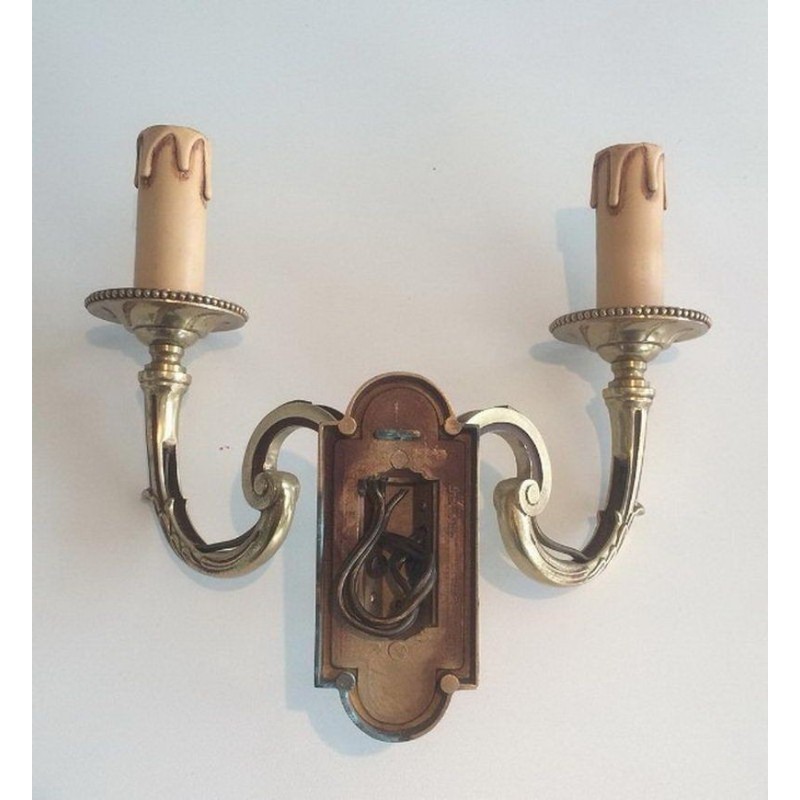 Pair of Neoclassical Bronze Wall Sconces 1970 | Maison BARROIS