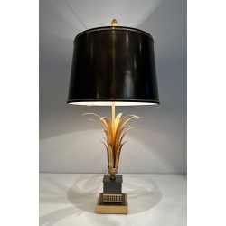 Lampe Ananas Laqué Noir et Doré, Goût Maison Charles, vers 1970