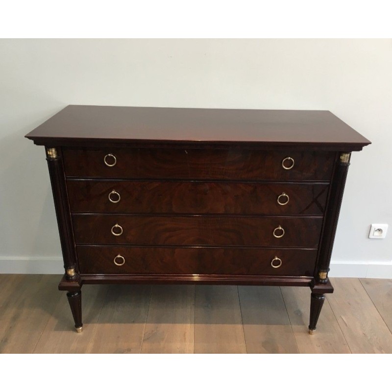 Commode Néoclassique Acajou & Laiton 1950 | Maison BARROIS