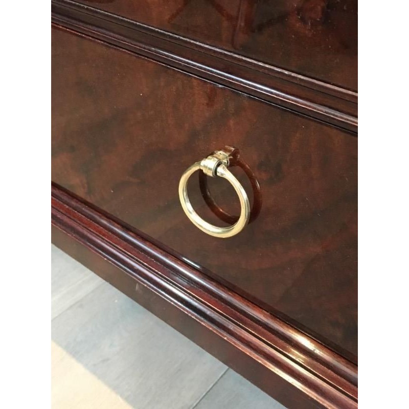 Commode Néoclassique Acajou & Laiton 1950 | Maison BARROIS