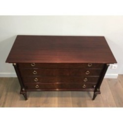 Commode Néoclassique Acajou & Laiton 1950 | Maison BARROIS