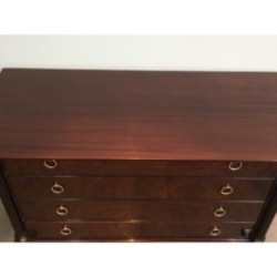 Neoclassical Mahogany & Brass Chest of Drawers 1950 | Maison BARROIS