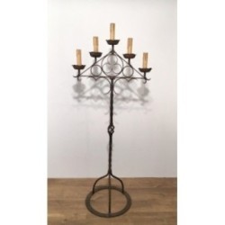 Wrought Iron Neo-Gothic Floor Lamp 1940 | Maison BARROIS