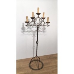Lampadaire Fer Forgé Néo-gothique Vers 1940 | Maison BARROIS