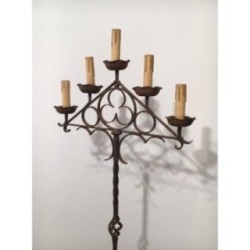 Wrought Iron Neo-Gothic Floor Lamp 1940 | Maison BARROIS