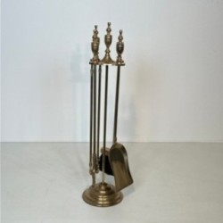 Neoclassical Brass Fireplace Tool Set 1940 | Maison BARROIS